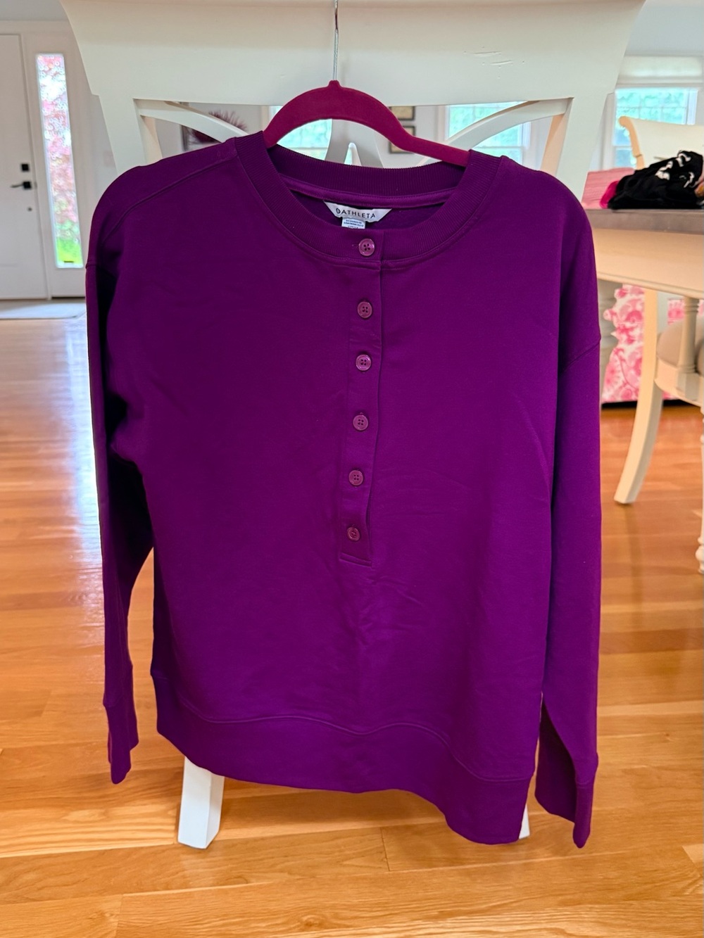 Athleta Women's Purple Balance Henley Sweatshirt